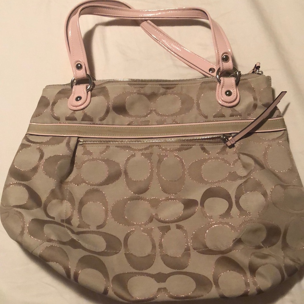 Coach purse-pink and tan